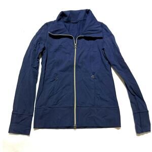 Lululemon DailyYoga Jacket Inkwell Blue Full Zip Turtleneck Running Women Size 8
